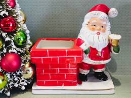 Vintage Christmas Planter, Santa Planter, Vintage Christmas ...
