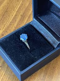 ART deco Ceylon sapphire ring white gold | eBay