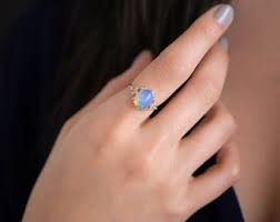 Vintage Opal Ring 14k Gold, Opal Engagement Ring, October Birthstone Ring, Opal Diamond Ring, Large Opal Ring, Welo Opal Ring, Gift for Her - Etsy
