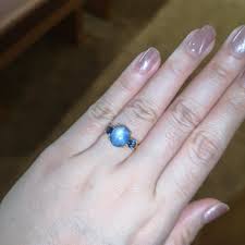 Blue Star Sapphire with Blue Sapphire Ring set in 18K Gold Settings For Sale at 1stDibs