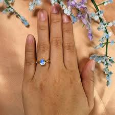 Twig 1.25 carat Teardrop Shaped Rainbow Moonstone Wedding Ring Set on – Radhes.com