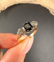 Vintage 18ct Yellow Gold, 1930s Sapphire & Diamond 3 Stone ...