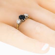 Antique Sapphire & Diamond Trilogy Ring - Rings from ...