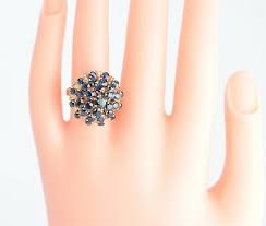 18K Yellow Gold Sapphire Dome Cocktail Ring Circa 1950, Size ...