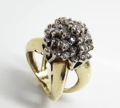 Vintage 18K Yellow Gold Diamond Cluster Ring With Appraisal ...