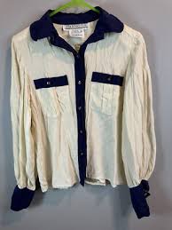 STARINGTON Saks Fifth Avenue Vintage 100% Silk Button Up Blouse Size 8 | eBay