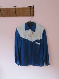 Original Souvenir Sukajan Vintage 1950s 50s Royal Blue + White Yoke Satin Zip up Asian Japan Dragon Embroideries Men Shirt - Etsy UK