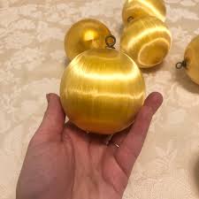 6 Vintage Pyramid Decorative Gold Satin Sheen Christmas ...