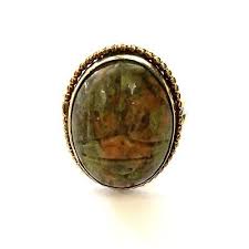 Moss Jasper Scarab Ring | eBay