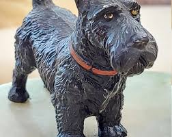 Vintage Large Marble Ashtray, Change Dish, Pin Tray With a Pair of Cast Scottie Dogs - Etsy