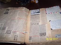Vintage Wartime Scrapbook Sept 4 1944 to Jan 29 1945, letters,newspaper clipping | eBay