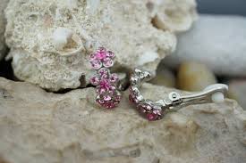 Vintage Art Deco Jewelry Flower Earrings Rhinestone CZ Clip on Silver Tone Minimalist Modernist Graceful *550 - Etsy