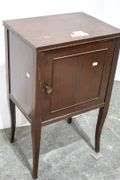 Antique Cigar Pipe Smoking Stand Side Table Cabinet - Art Deco Cusp - 12 x 16 x 26 - Bunting Online Auctions