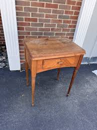 Vintage Singer Sewing Machine Cabinet Table Desk/ End Table Beautiful Wood Grain | eBay