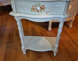 Shabby Chic Side Table Accent Hand Painted Roses - Etsy