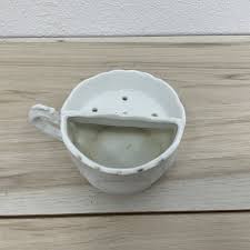 VNTG VICTORIAN FLORAL PINK ROSES MUSTACHE CUP w/SCALLOPED ...