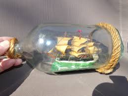 Vintage Ship in a Bottle . Nautical Decor . Sailor Decor. Miniature Ship in a Bottle. Old Schooner Ship Bottle . | Schooner Chandlery