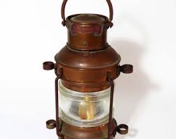 SALE! Vintage 1950's Brass ANCHOR Ship Lantern / 12" Brass & Glass Oil Ship's Lantern/lamp / Maritime Ship Lantern - Etsy