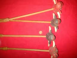 Set Of 4 Antique Vintage BBQ Cow/Bull Heads On Stick salt ...