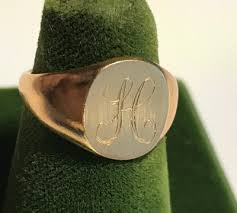 Vintage 10KT Gold Filled Stamped & Engraved Monogram "H ...