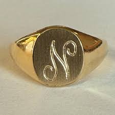 Vintage 10K Gold Initial "n" Ring, Size 7, 2.3 Grams ...