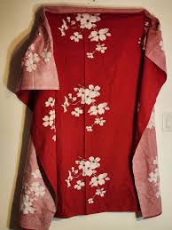 Vintage Red & White Dogwood Tablecloth 48x52 MCM | eBay