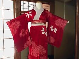 VTG Nagajuban Kimono Undergarment Red Silk Shibori in Bold ...