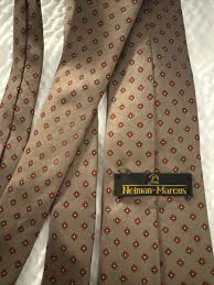 Neiman-Marcus Mens Red Blue Gold English print Silk Tie Pre ...