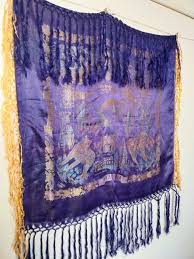 Vintage fantastic Taj Mahel WWII type Silk Piano Shawl ...