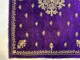 Antique Velvet and Gold Embroidery Textile For Sale at 1stDibs