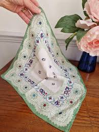Vintage Mid Century Silk Square Hankerchief, Pocket Square ...
