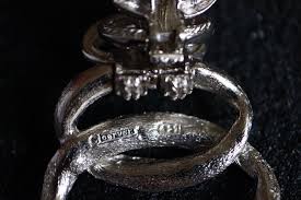 Vintage Carven Paris silver tone infinity cycles weaving ...