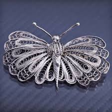 Vintage Sterling Silver 925 Handmade Filigree Butterfly ...