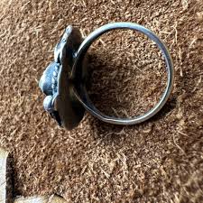vintage sterling silver Leaf Ring Sz 4 Blue Turquoise Old Pawn Native American | eBay