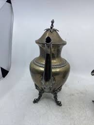Vintage Silver Plate Silverplate Baroque Tea Pot Old Pitcher And Creamer Set | eBay