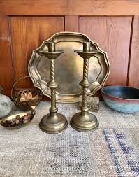 Antique Candlestick Gold Candle Holder Vintage Candles Brass ...