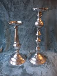 Pottery Barn Gemma Silver Cast Aluminum 3" Pillar Candle ...