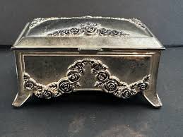 Vintage Silver Plated Jewelry Box With Red Velvet Interior Heritage Mint Ltd | eBay