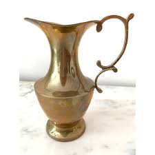 1930s Mid-Century Brass Vase Ewer | Chairish