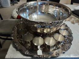 Wallace Silversmiths Harvest Silverplate 15 Piece Punch Bowl ...