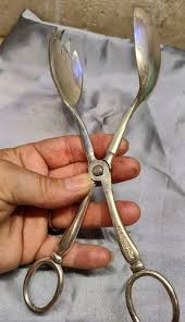 Silverplate Silver Plated Pastry Salad Serving Scissor Tongs ...