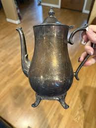 Vintage Silver-plated Coffee Pot - Footed With Hinged Lid, Unsigned | eBay