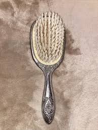 Vintage Hand Hair Brush Silver Plate Ornate Design EUC | eBay