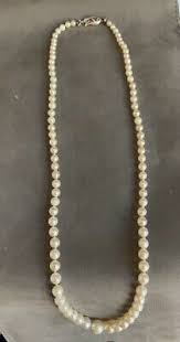 VINTAGE 18.5" Strand Necklace 89 graduated CULTURED PEARLS (3.6-7.3mm) 14K Clasp | eBay