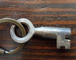 Antique Barrel Skeleton Key Ring - With Brass Ring - Etsy