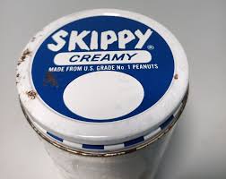 Skippy Creamy Peanut Butter Glass Jar Screw On Metal Lid | eBay