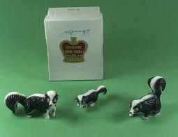 vintage Ceramic Bone China Family of Three Skunks in Original Box | eBay