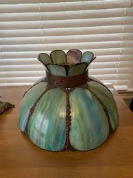 Rare Find Vintage 1960 Neoclassical Corinthian Column Brass Bronze Table Lamp With Slag Glass Lamp Shade for Sale in Portland, OR - OfferUp