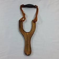 Wood Toy Slingshot with Ammo Balls Real Leather Pouch or ...