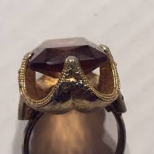 Circa Early 1970's Fancy, Gold-tone/ polished brown stone ...